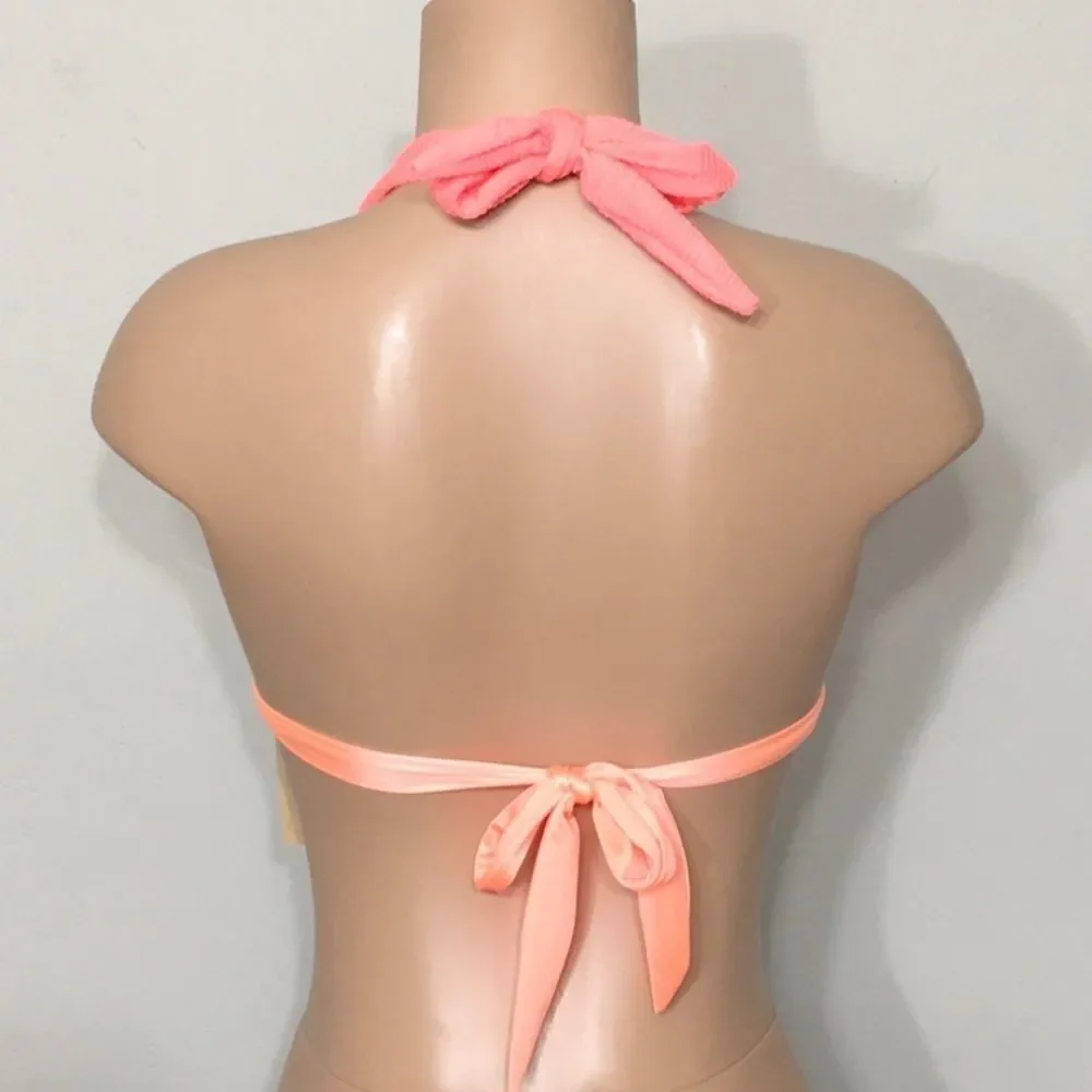 HOBIE neon splash string bikini top. NWT
